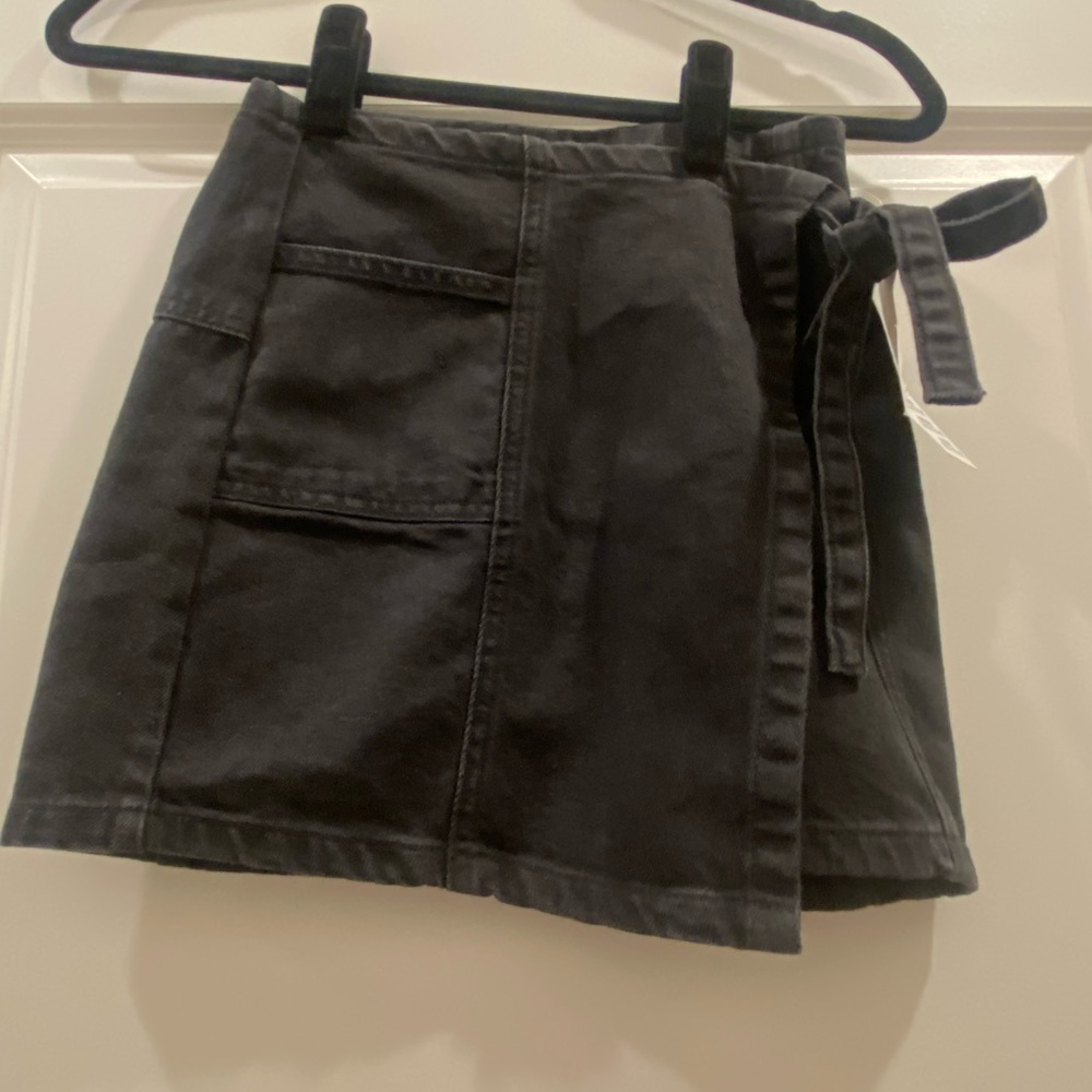 Urban Outfitters Black Wrap Mini Skirt